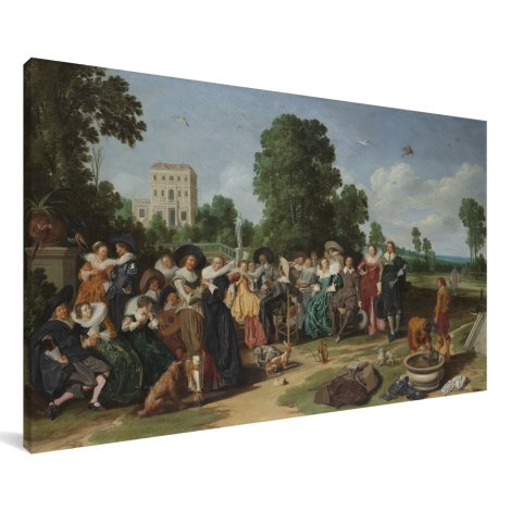 De buitenpartij - Kunstreproductie van Dirck Hals Canvas