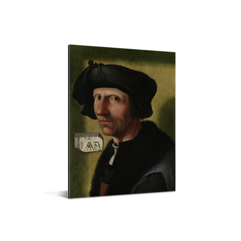 Portret van Jacob Cornelisz van Oostsanen - Schilderij van Jacob Cornelisz van Oostsanen Aluminium