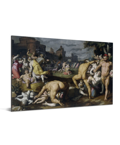 De kindermoord in Bethlehem - Schilderij van Cornelis Cornelisz van Haarlem Aluminium