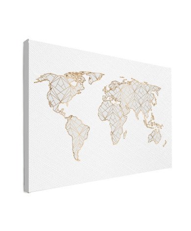 Geometrisch goud-lichtgrijs canvas