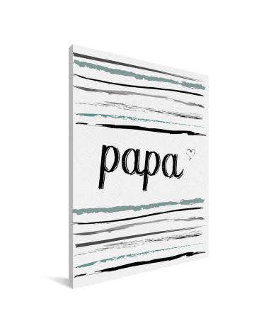 Vaderdag -tekst en strepen - Papa - voor de liefste mama Canvas