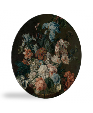 Stilleven met bloemen - Schilderij van Cornelia van der Mijn wandcirkel 