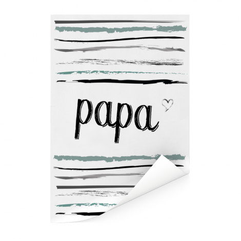 Vaderdag -tekst en strepen - Papa - voor de liefste mama Poster