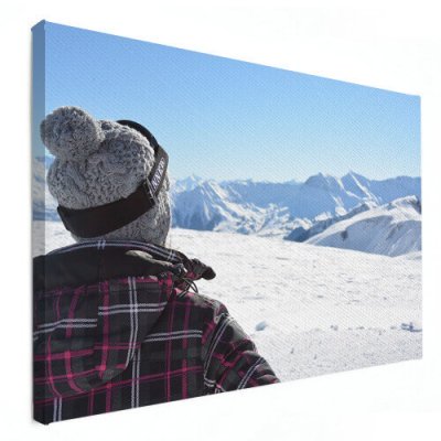 wintersportfoto op canvas