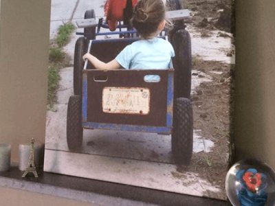 Kinderfoto op canvas