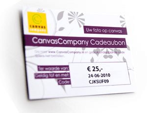 Cadeaubon foto op canvas CanvasCompany