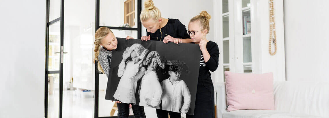 Zwart wit foto op canvas