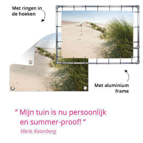 foto op tuinposter met ringen of frame