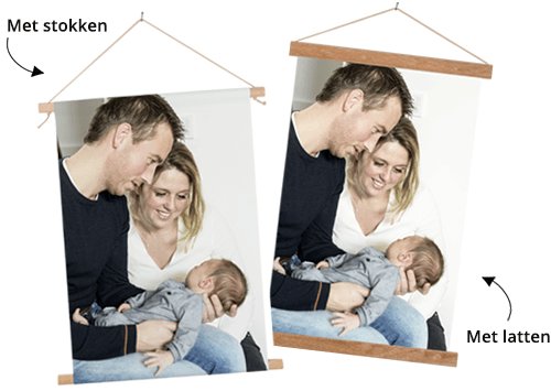 Foto op schoolplaat stokken of latten