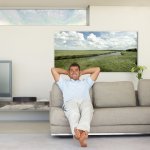 man kamer foto op canvas pers