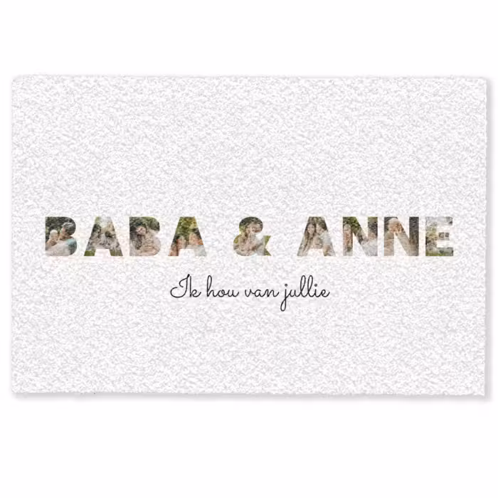 Personaliseerbare deurmat - Baba & Anne - Lettercollage