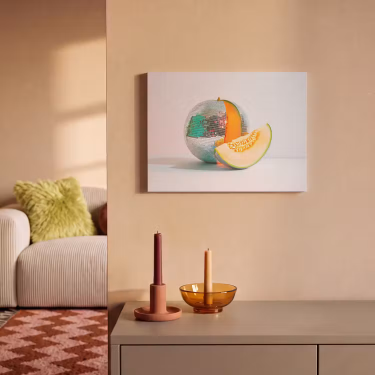Akoestisch schilderij - Disco - Discobal - Meloen - Pastel — 2