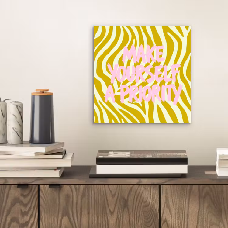 Aluminium schilderij - Zebraprint - Priority - Roze — 2