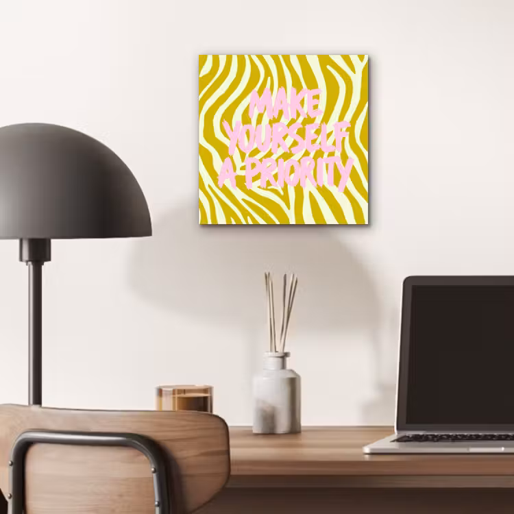 Aluminium schilderij - Zebraprint - Priority - Roze — 6