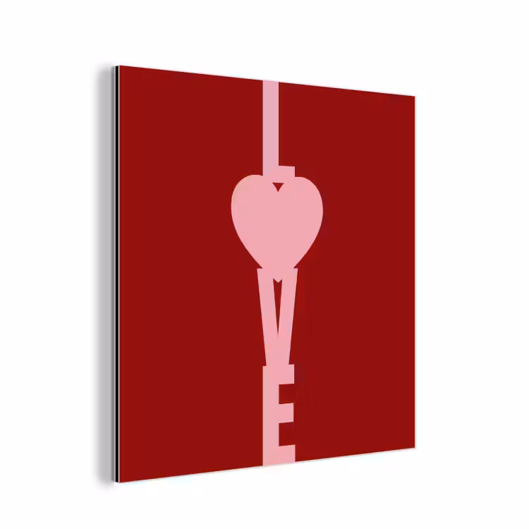 Aluminium schilderij - Love - Hart - Rood — 1