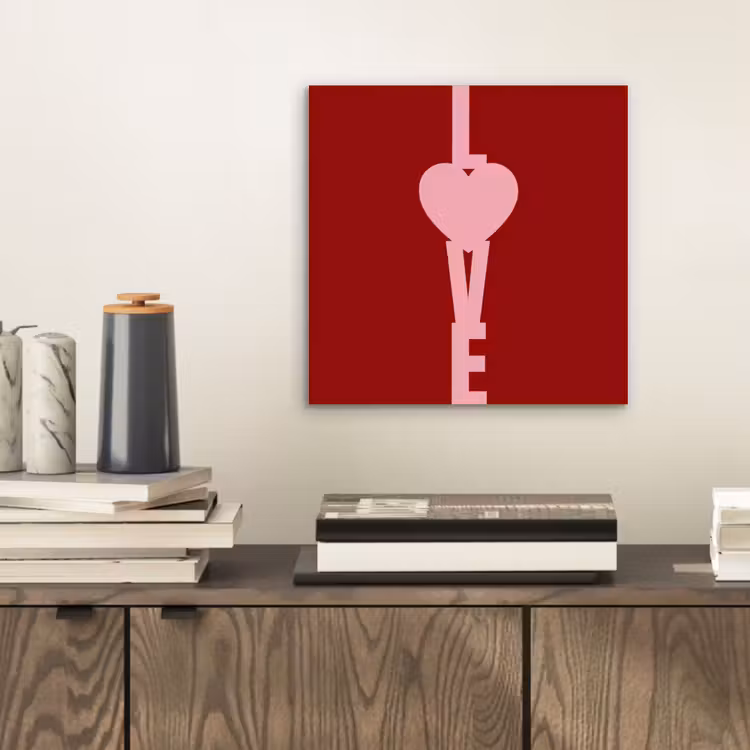 Aluminium schilderij - Love - Hart - Rood — 2