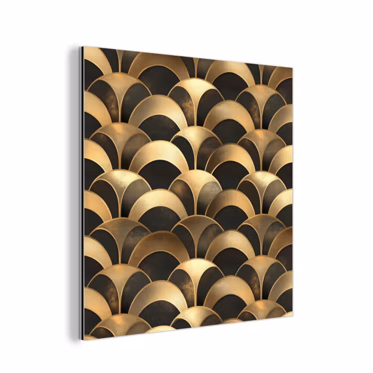 Aluminium schilderij - Schubben - Structuur - Goud — 1