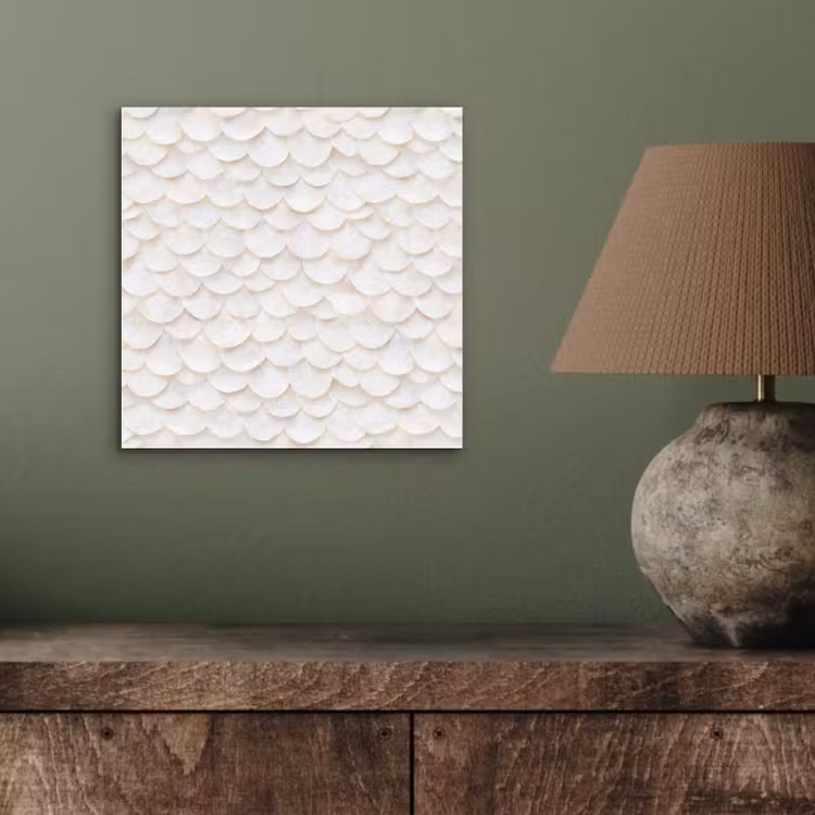 Aluminium schilderij - Schubben - Wit - Elegant — 3