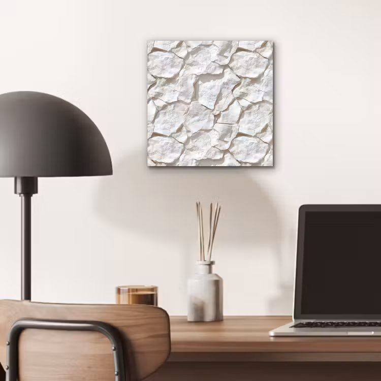 Aluminium schilderij - Structuur - Rots - Wit — 6