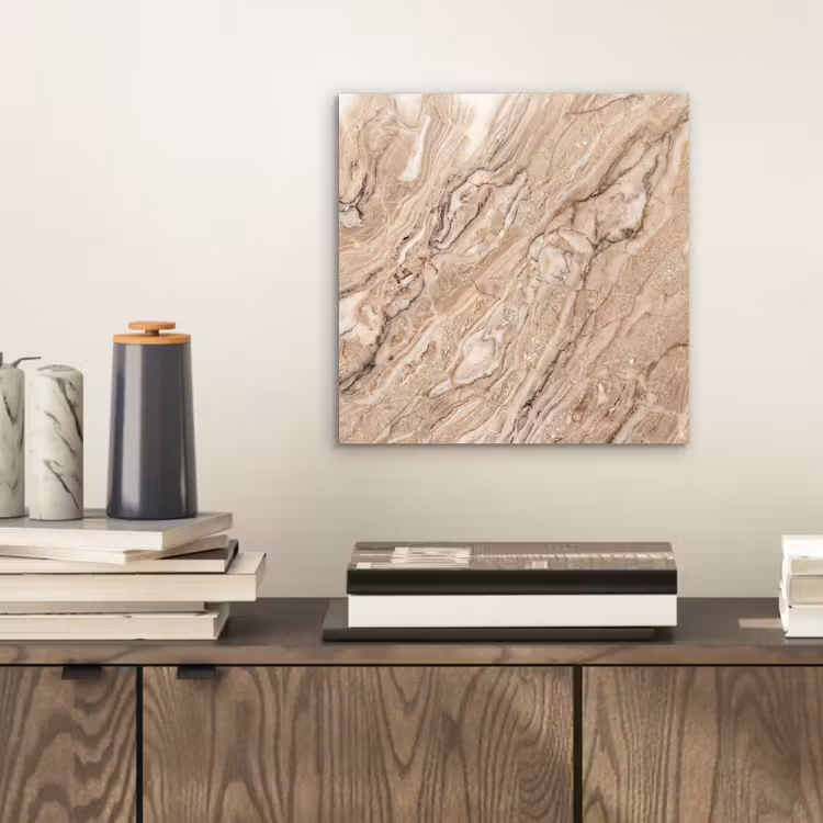 Aluminium schilderij - Textuur - Aders - Abstract - Modern - Beige — 2