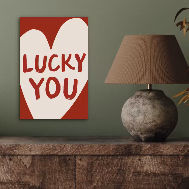 Aluminium schilderij - Lucky - Hart - Rood — 3