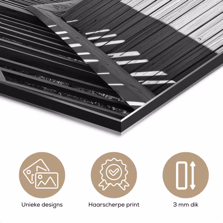 Aluminium schilderij - Loopbrug - Hout - Strand - Zee — 7