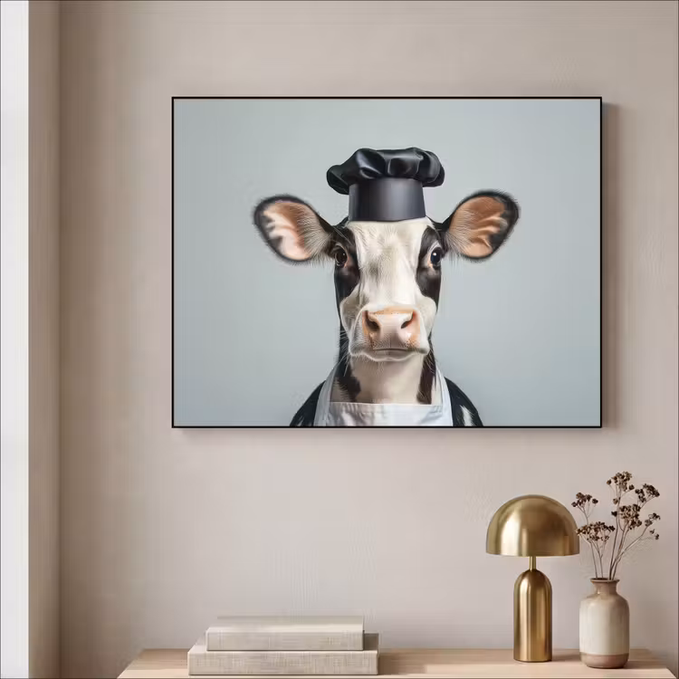 Art Frame - Koe - Zwart - Wit - Kok — 3