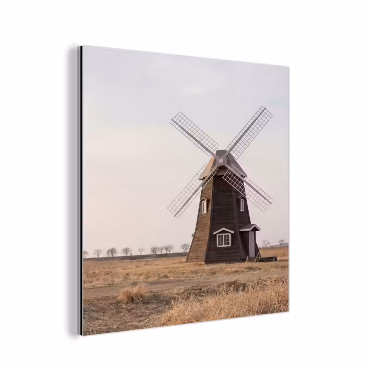 Aluminum schilderij - Windmolens - Landschap - Veld — 1