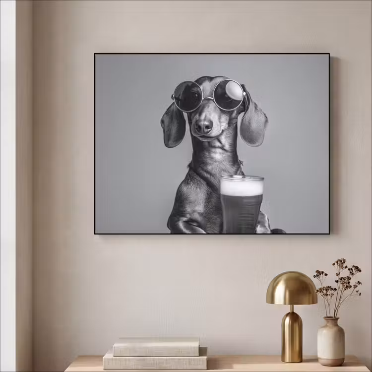 Art Frame - Teckel - Bier - Glas - Bril — 3