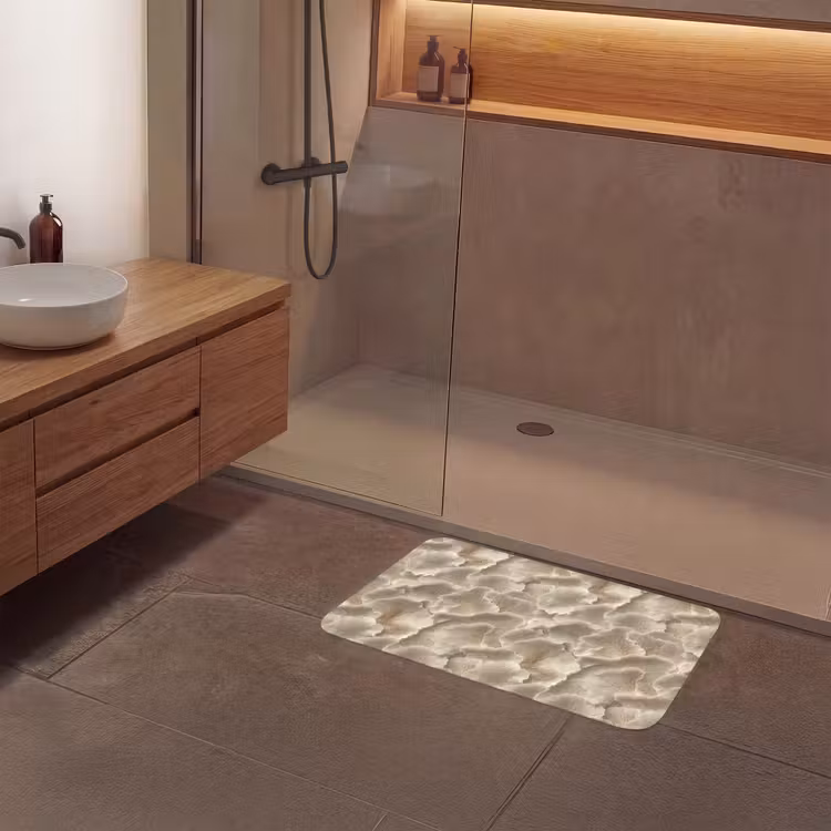 Badmat - Waaierstructuren - Beige - Vezeltextuur — 6