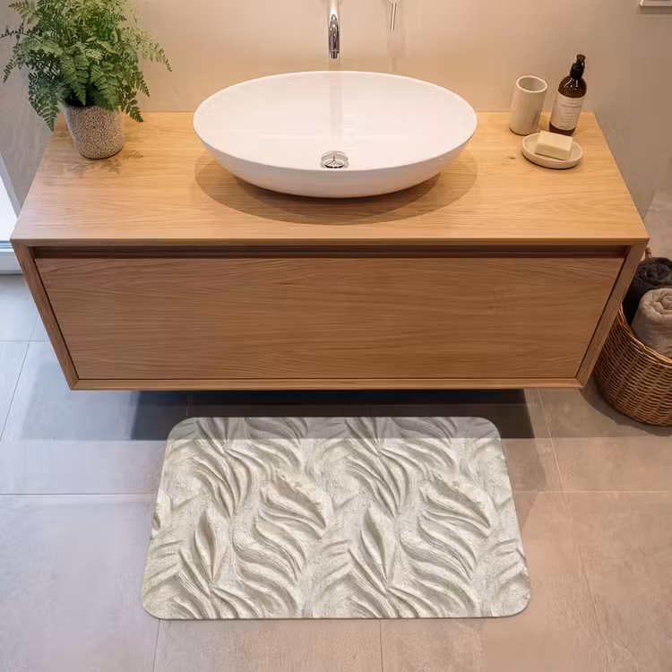 Badmat - Textuur - Reliëf - Beige — 2