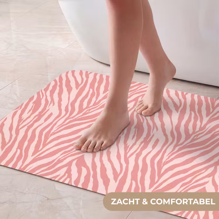 Badmat - Zebra - Print - Roze — 5