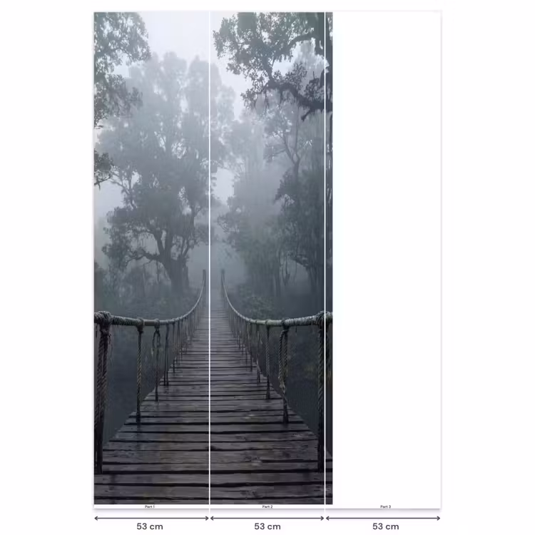 Behang - Brug - Jungle - Mist - Natuur — 6