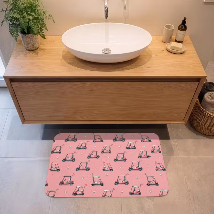 Badmat - Golfkar - Retro - Roze — 2