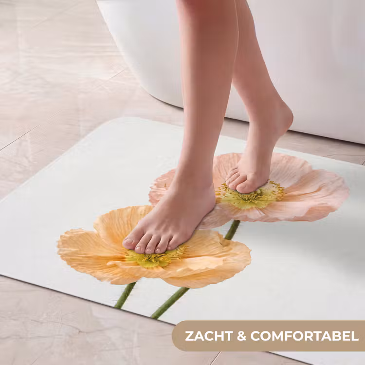 Badmat - Papavers - Botanisch - Roze — 5