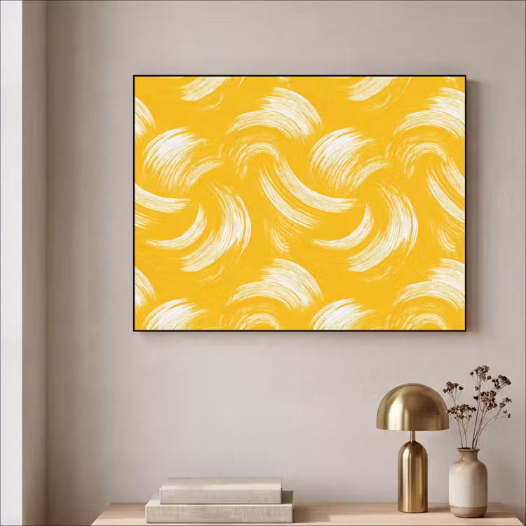 Art Frame - Verfstreken - Abstract - Dynamisch - Geel — 3