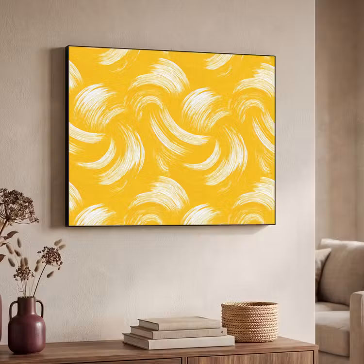 Art Frame - Verfstreken - Abstract - Dynamisch - Geel — 4