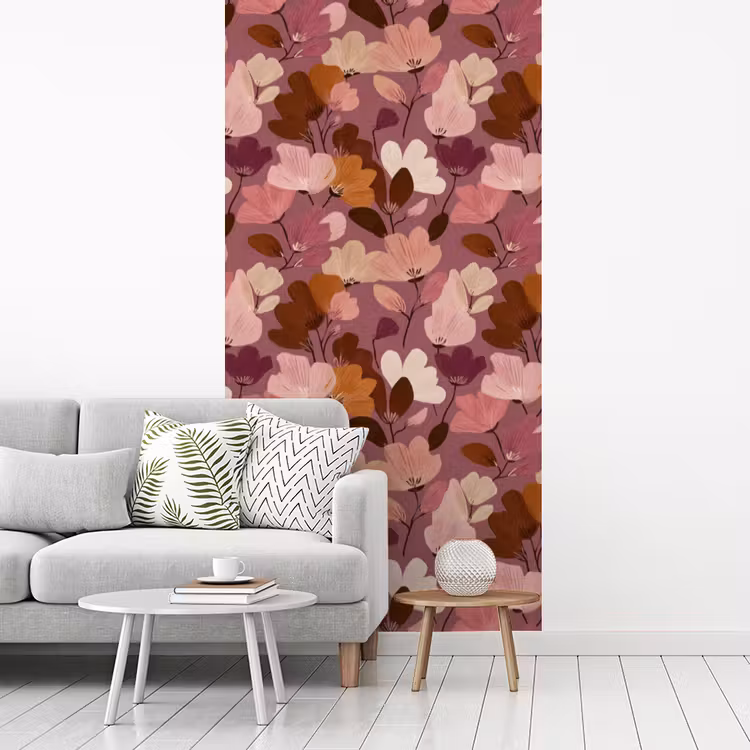 Behang - Bloem - Patroon - Roze — 3