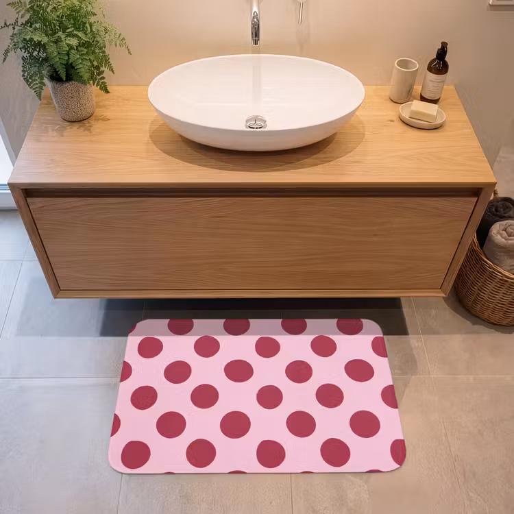 Badmat - Stippen - Patroon - Bordeaux — 2