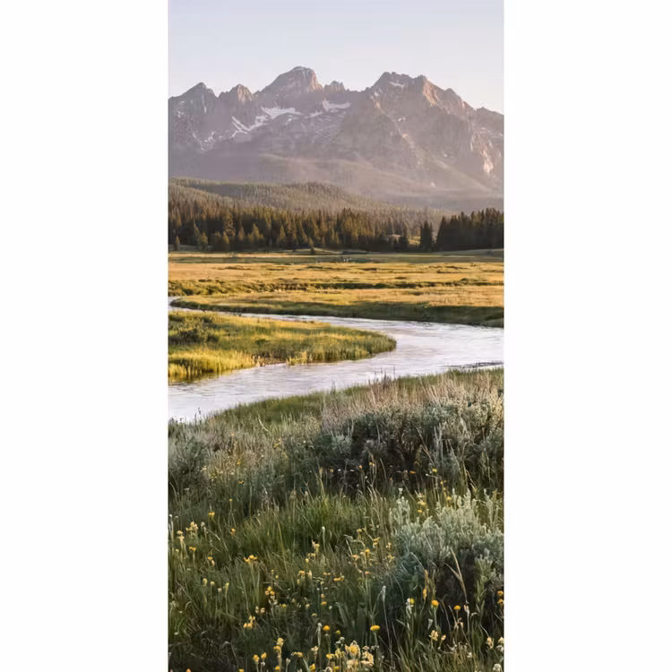 Behang - Berglandschap - Rivier - Bos — 2
