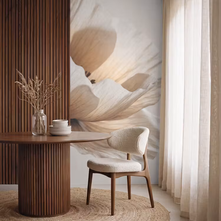Behang - Bloem - Beige - Crème — 4