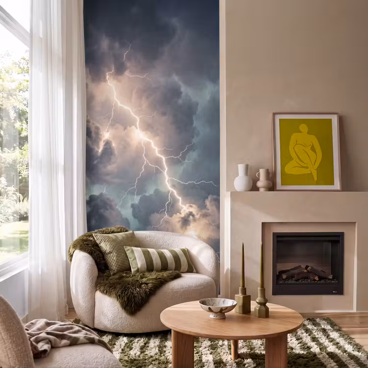 Behang - Bliksem - Storm - Natuur - Donker — 1