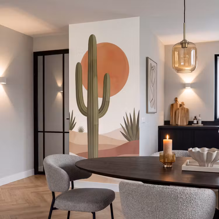 Behang - Cactus - Duinen - Modern - Landschap - Groen — 5