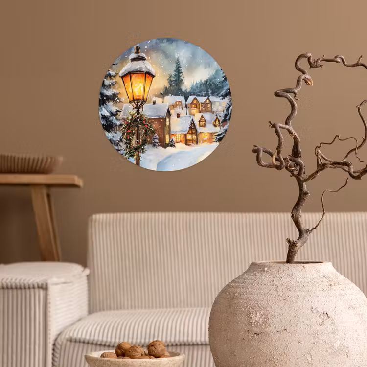 Behangcirkel - Kerstdorp - Huizen - Sneeuw - Kerst — 2