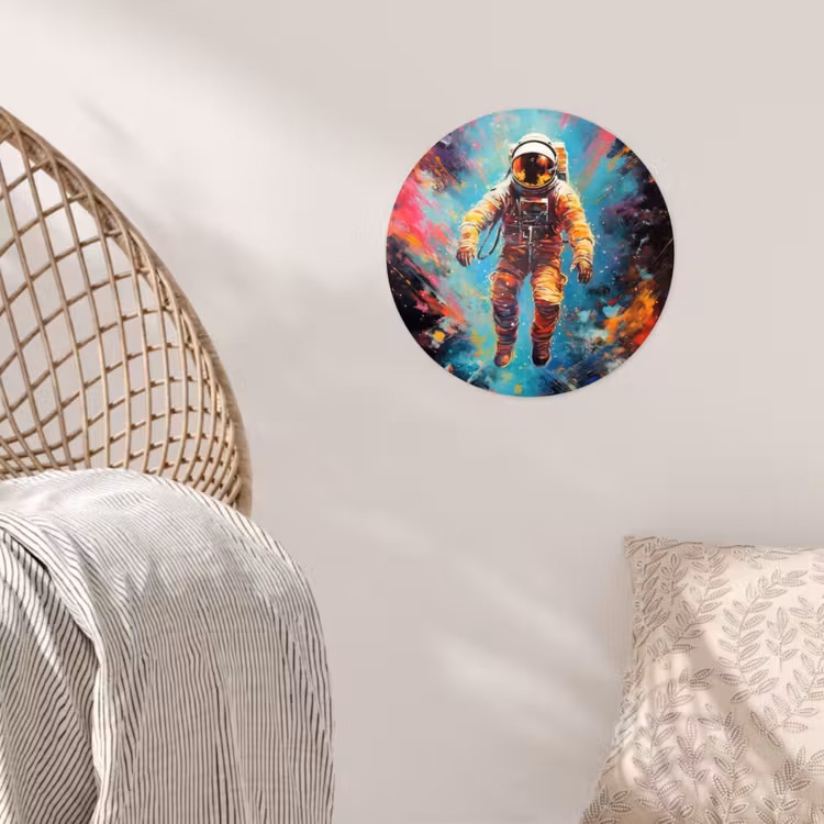 Behangcirkel - Astronaut - Graffiti - Ruimte - Neon — 5