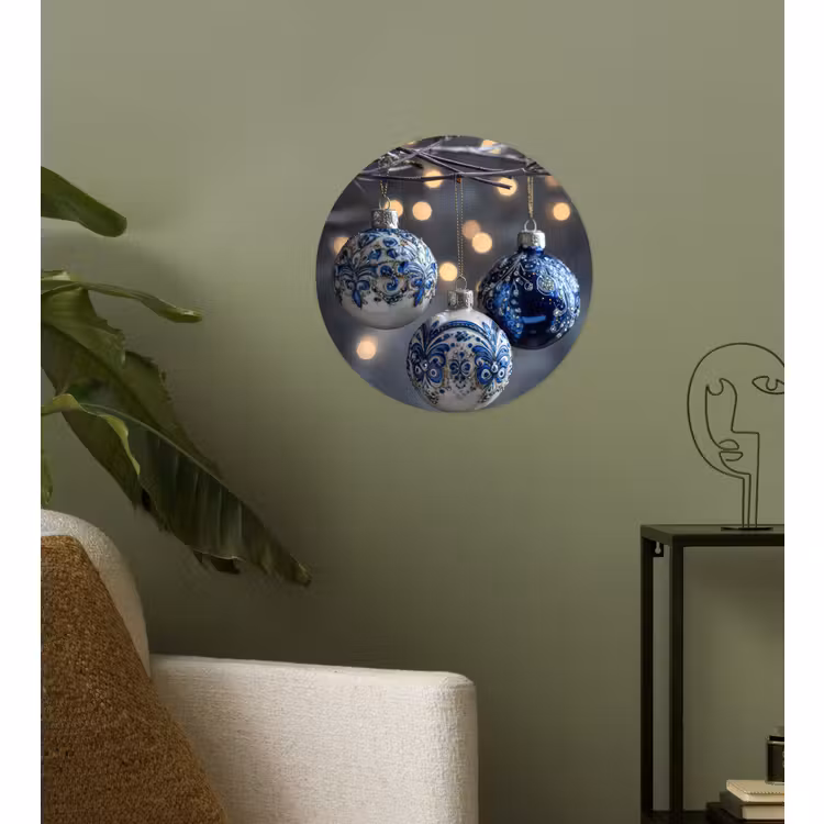 Behangcirkel - Kerstbal - Versierd - Blauw — 3