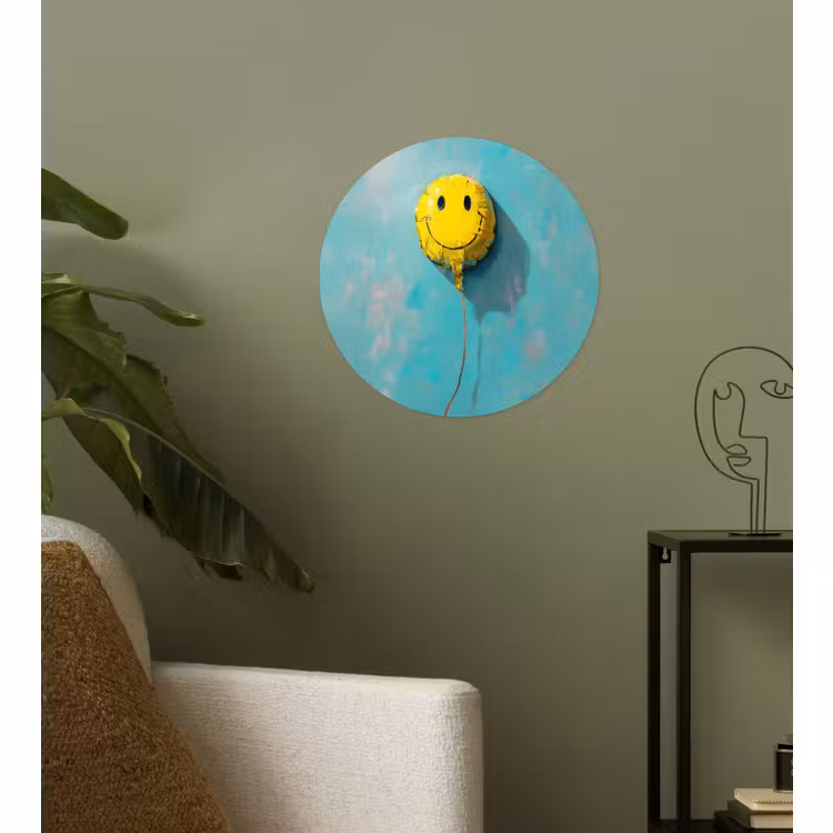 Behangcirkel - Ballon - Geel - Smiley — 3