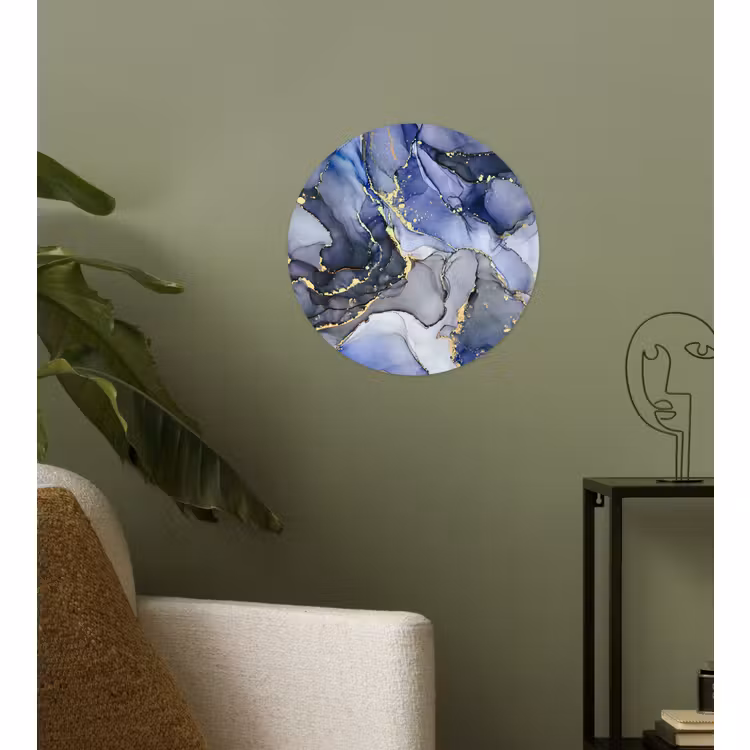 Behangcirkel - Marmer - Goud - Abstract - Blauw — 3
