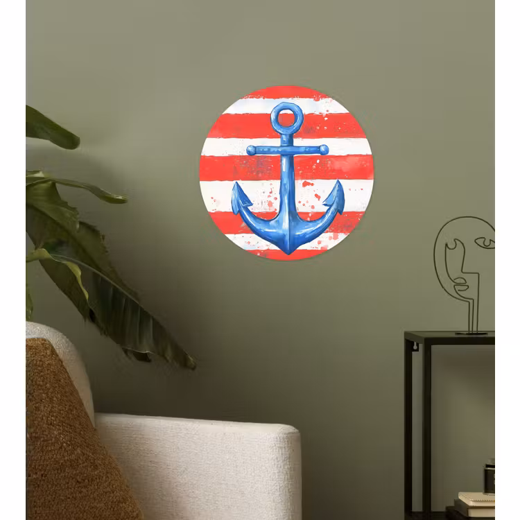 Behangcirkel - Anker - Verfspatten - Rood - Blauw — 3