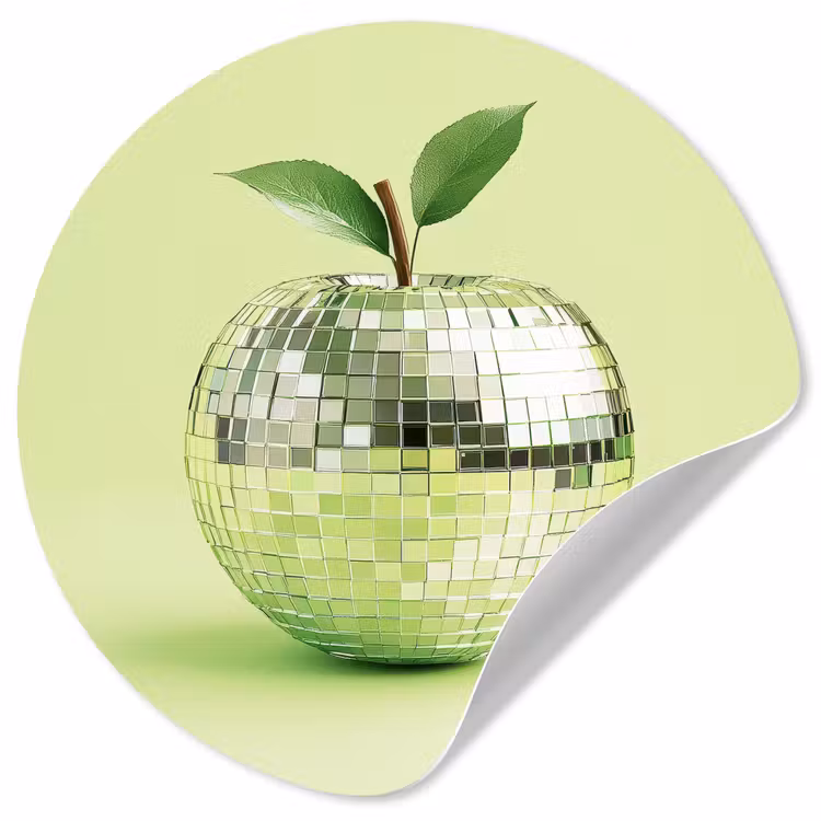 Behangcirkel - Groen - Disco - Decoratie - Appel — 1